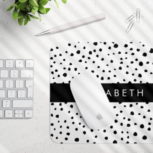 Mousepad Pontos Dalmáticos, Pontos, Preto e Branco, Seu Nom