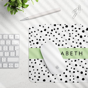 Mousepad Pontos Dalmáticos, Pontos, Preto e Branco, Seu Nom