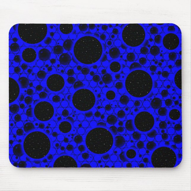 Mousepad Pontos de bolhas espaciais - Azul (Frente)