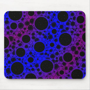 Mousepad Pontos de bolhas espaciais - Azul/Roxo