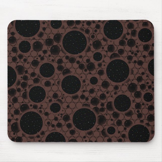 Mousepad Pontos de bolhas espaciais - Castanho (Frente)