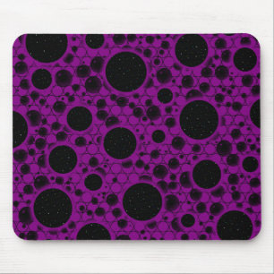 Mousepad Pontos de bolhas espaciais - Roxo