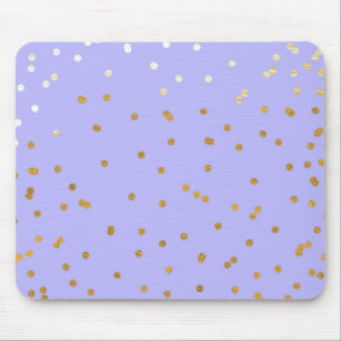 Mousepad Pontos de Confetes Roxo e Dourado Glamour Moderno