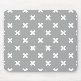 Mousepad Pontos de cruz brancos nas cinzas