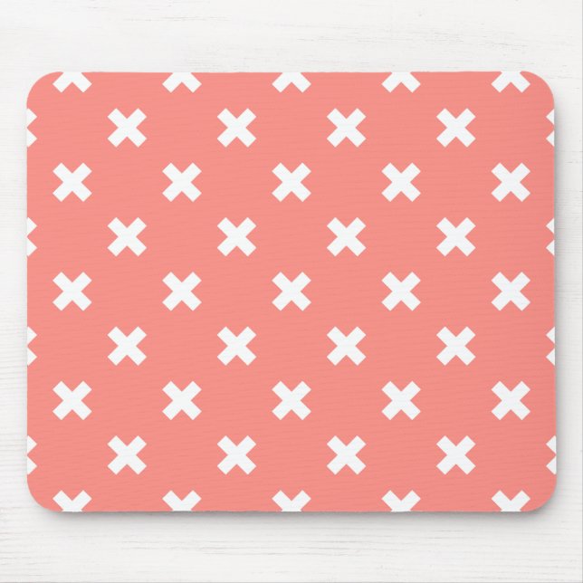 Mousepad Pontos de cruz brancos sobre o pêssego (Frente)