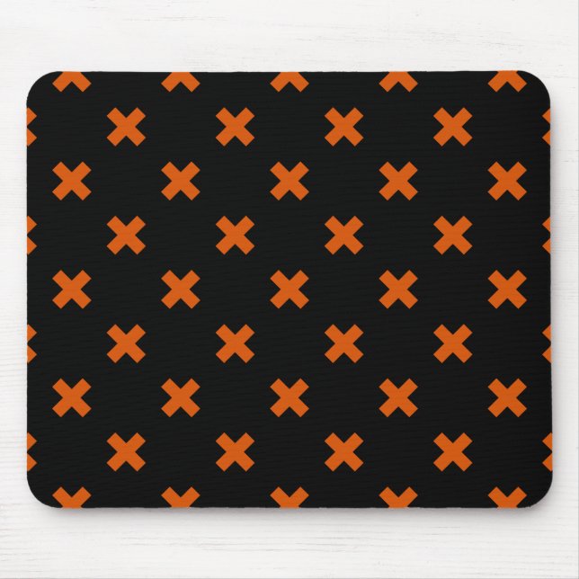 Mousepad Pontos de cruz laranja a preto (Frente)