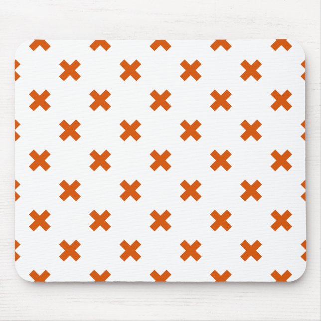 Mousepad Pontos de cruz laranja em branco (Frente)