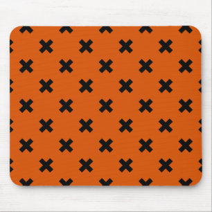 Mousepad Pontos de cruz pretos em laranja