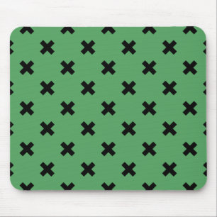 Mousepad Pontos de cruz pretos em verde