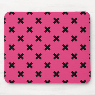 Mousepad Pontos de cruz pretos na fúcsia