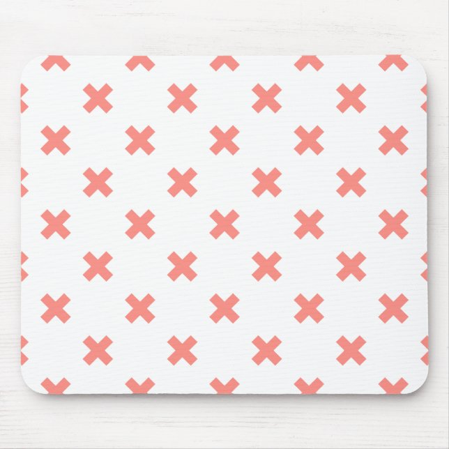 Mousepad Pontos de cruz sobre branco (Frente)
