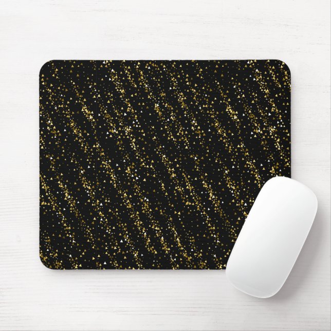 Mousepad Pontos do Triângulo Dourado em Fundo Preto Luxo Br (Com mouse)