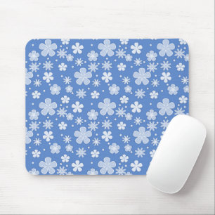 Mousepad Pontos e Asas Brancas em Azul