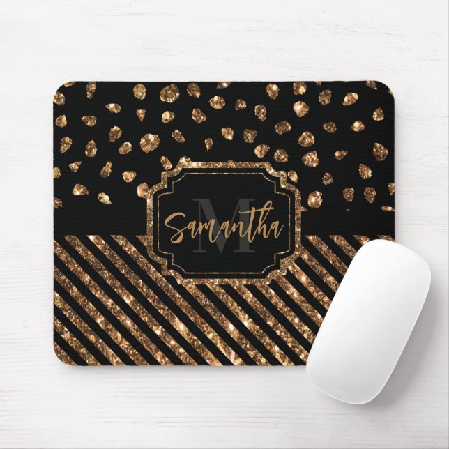 Mousepad Pontos e faixas da ouro (Com mouse)