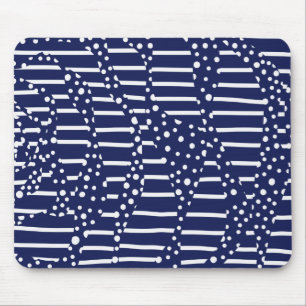 Mousepad Pontos e tiras 2 - Azul e Branco