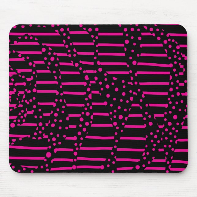 Mousepad Pontos e tiras 2 - Magenta e preto (Frente)