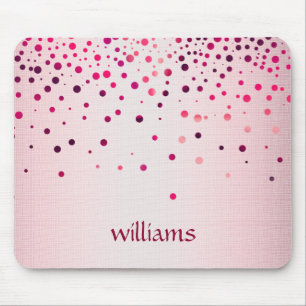 Mousepad Pontos femininos do brilho de linho cor-de-rosa