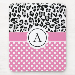 Mousepad Pontos femininos e impressão de monograma de anima