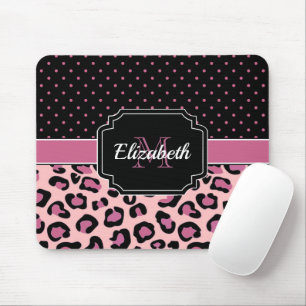 Mousepad Pontos & impressão do leopardo