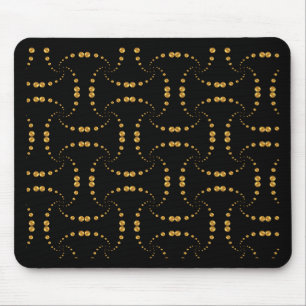 Mousepad Pontos polka dourados em preto