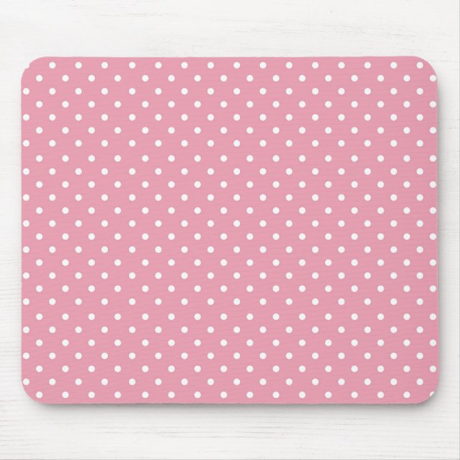 Mousepad Pontos Polka em Rosa (Frente)