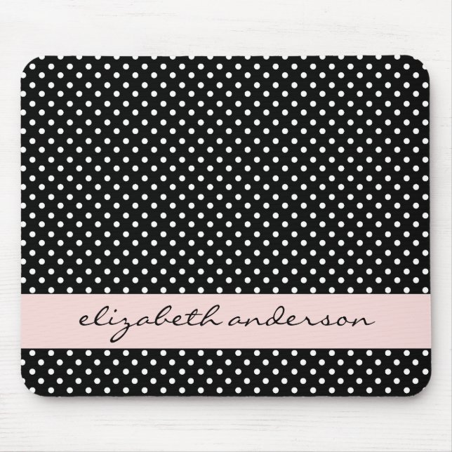 Mousepad Pontos preto e branco chiques (Frente)