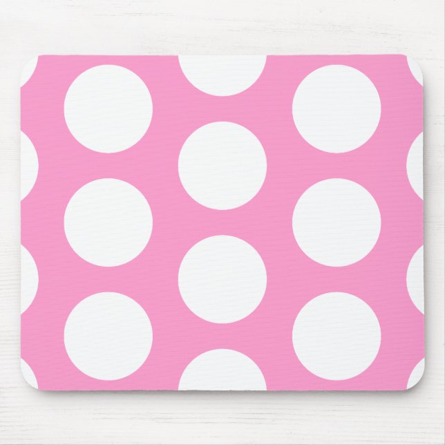 Mousepad Pontos Rosa & Branco (Frente)