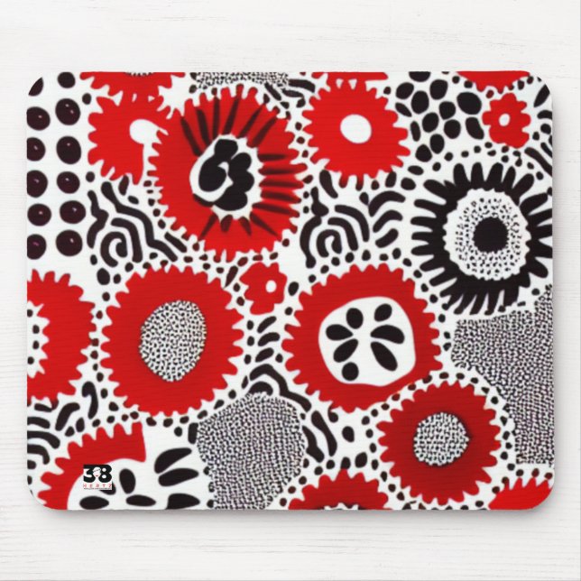 Mousepad Pontos Vermelhos e Pretos (Frente)