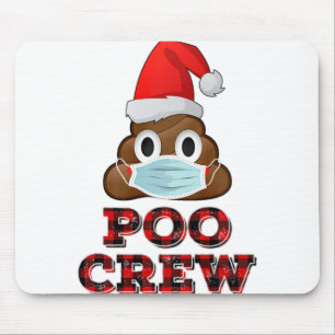 Mousepad Poo de Natal Camisa de Camisa de Rosto de Máscara