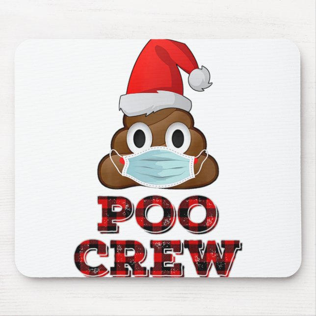 Mousepad Poo de Natal Camisa de Camisa de Rosto de Máscara  (Frente)