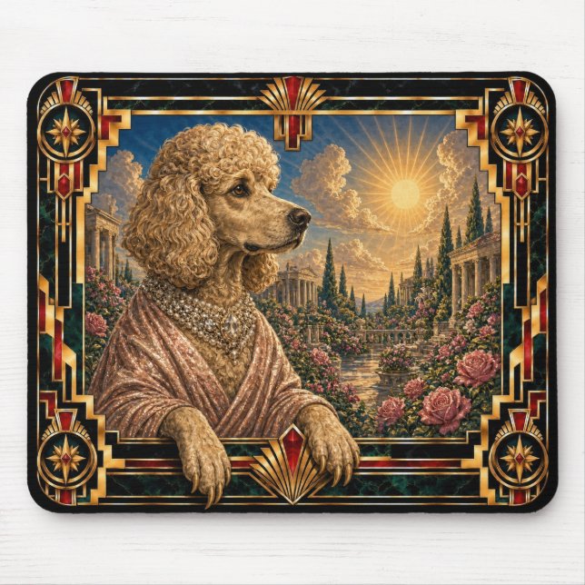 Mousepad Poodle, Cão Art Deco (Frente)