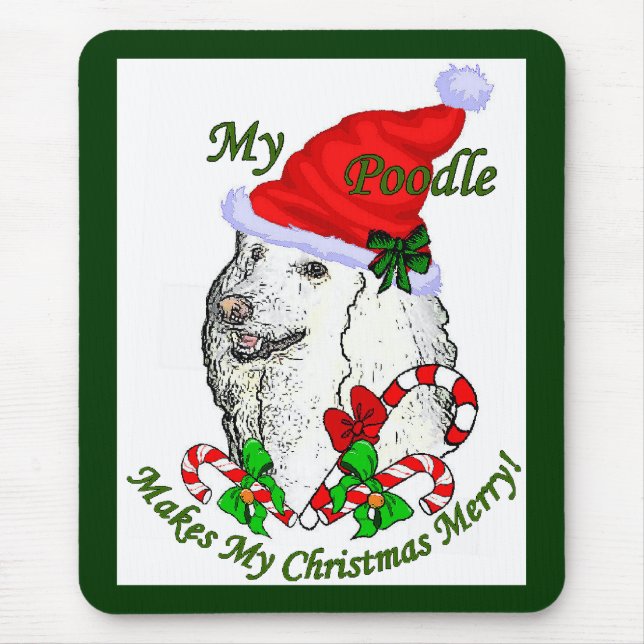 Mousepad Poodle Christmas Gifts (Frente)