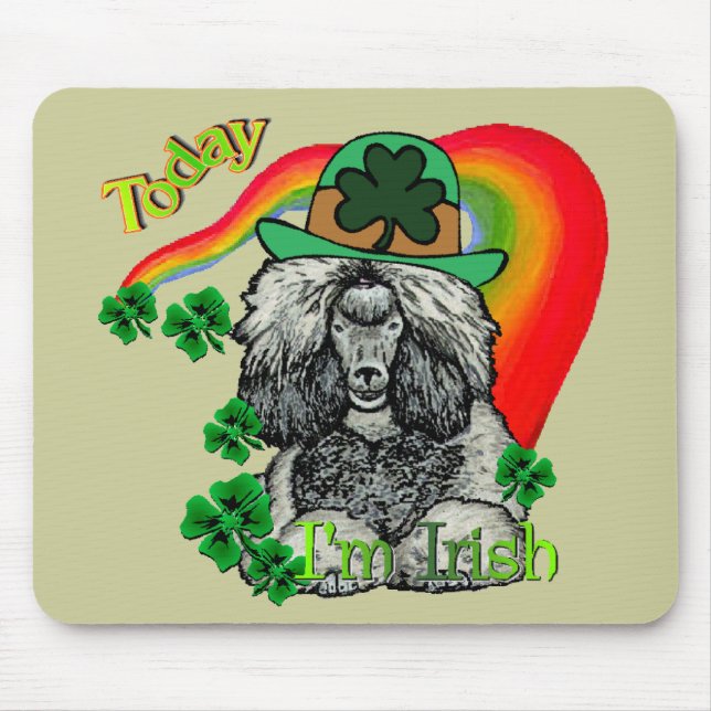 Mousepad Poodle de Dia de São Patrício (Frente)