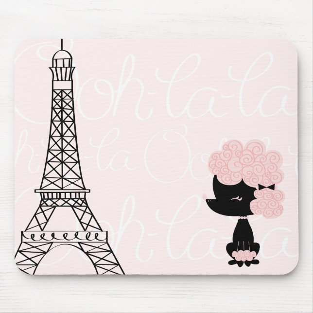 Mousepad Poodle Francês de Desenho Animado (Frente)