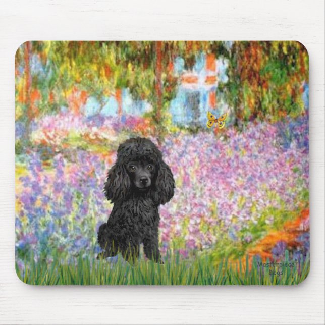 Mousepad Poodle (preto 1) - Jardim (Frente)