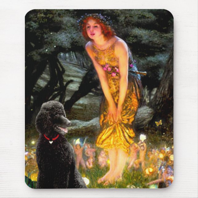 Mousepad Poodle preto padrão MidEve-Standard (T) (Frente)