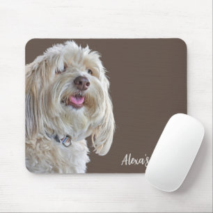 Mousepad Poodle shaggy com nome personalizado