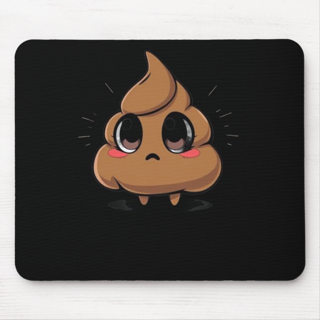 Mousepad Poop Emoji Chibi Sticker (Frente)