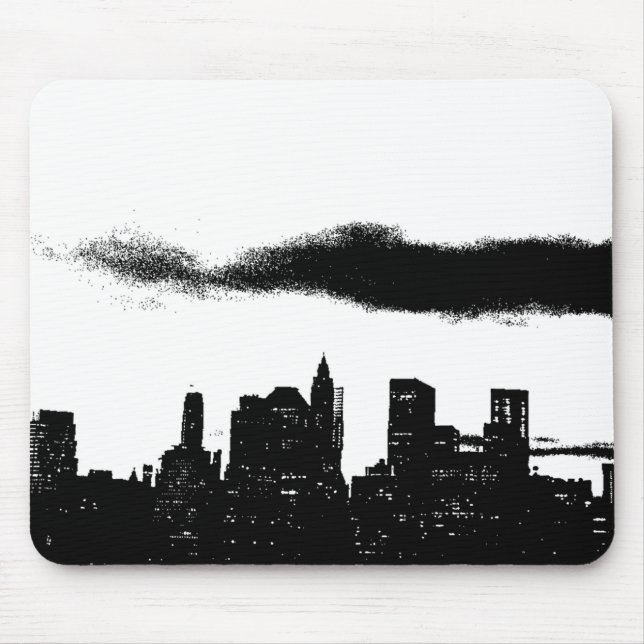 Mousepad Pop Art Black White NYC Nova Iorque (Frente)
