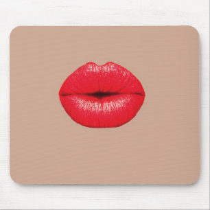 Mousepad Pop art do beijo do beijo dos lábios do café