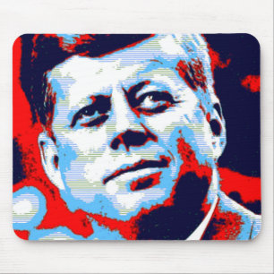 Mousepad Pop Art JFK John F. Kennedy Red Blue