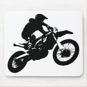 Mousepad Pop de Arte Branca Negra Motocross Motorcyesporte