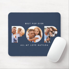 Mousepad Pop multi-fotografia tipografia moderna marinho az