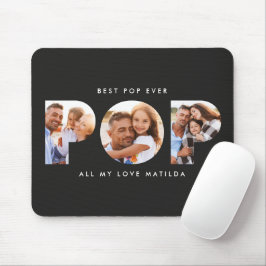 Mousepad Pop multifoto moderna elegante preto contemporâneo