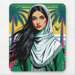 Mousepad "Pop Saudita Queen - Arte de Patrimônio Negrito pa