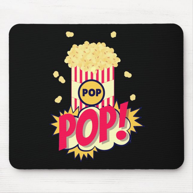 Mousepad Popcorn Vintage Retro Funny (Frente)