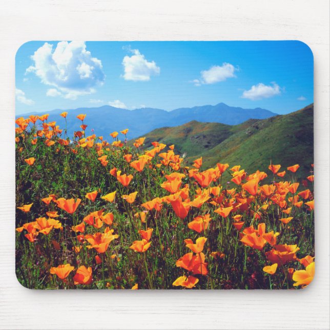Mousepad Poppies da Califórnia cobrindo uma encosta (Frente)