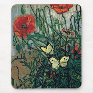 Mousepad Poppies e Borboletas Van Gogh de Belas Artes