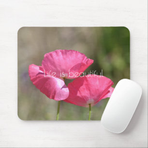 Mousepad Poppies Rosa