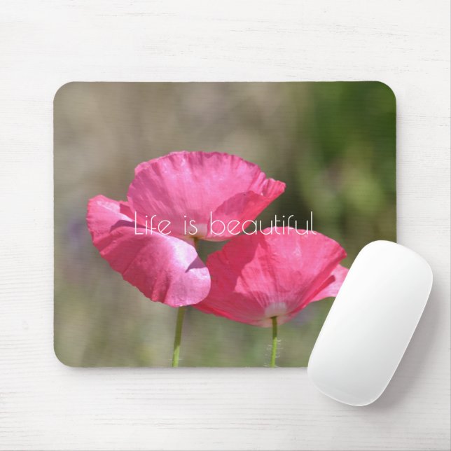 Mousepad Poppies Rosa   (Com mouse)